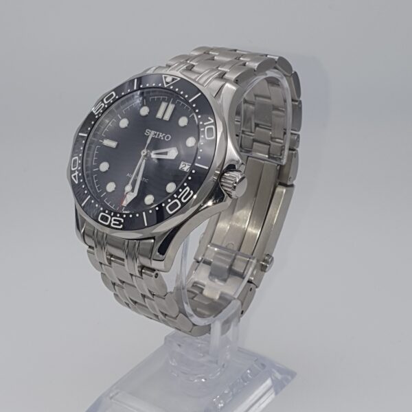 Seiko Mod Sea Master Watch NH35 Automatic Mechanical Movement Black on Black